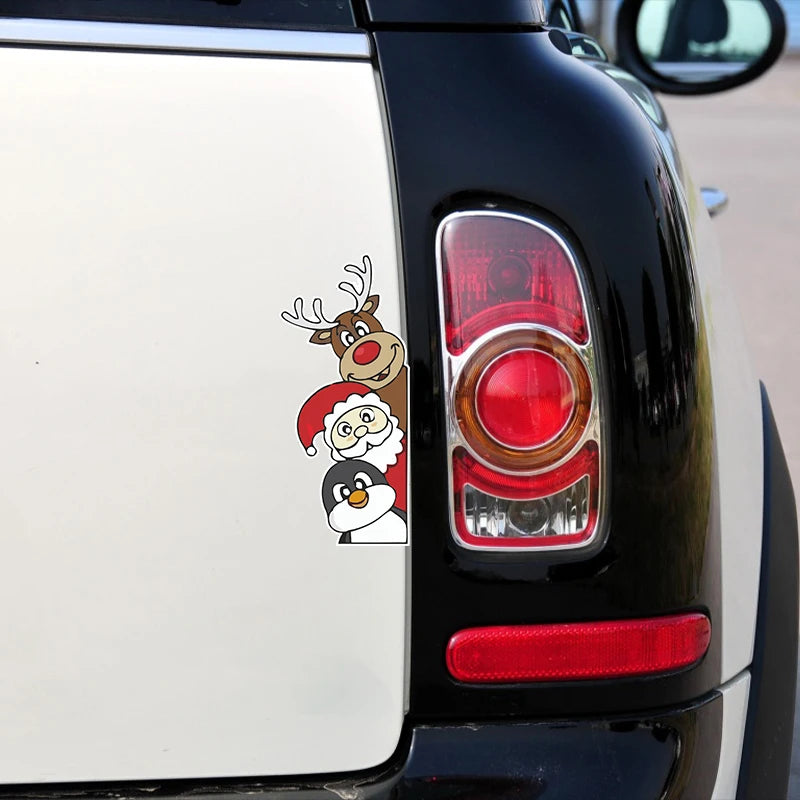 Christmas Santa Claus Waterproof Reflective Car Sticker Decal
