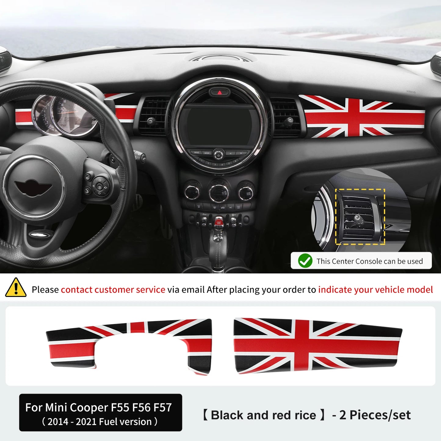 Premium ABS Leather Dashboard Shell for Mini F55/F56/F57 Black and red rice – Car Accessories | MotorWorld Marketplace