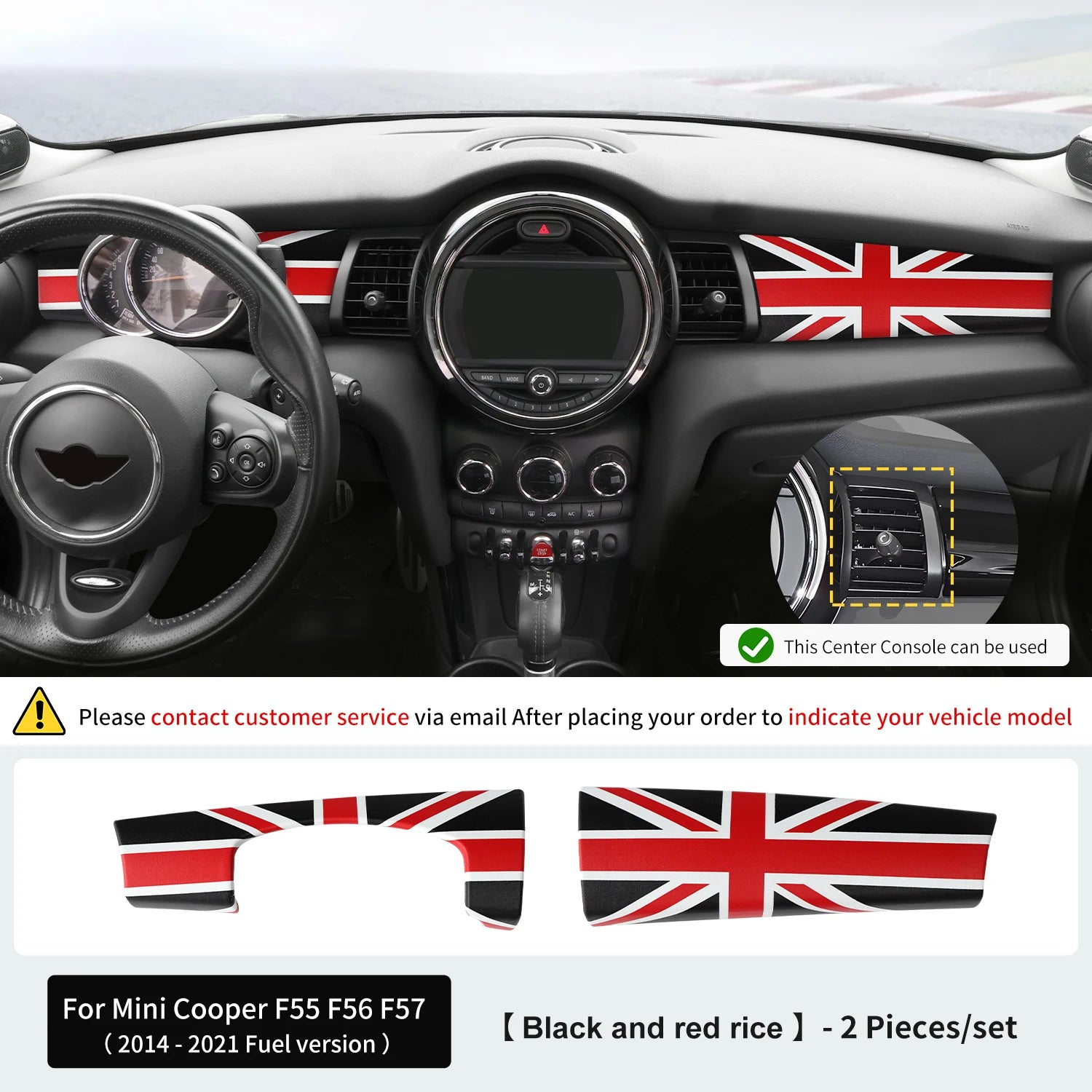 Premium ABS Leather Dashboard Shell for Mini F55/F56/F57 Black and red rice – Car Accessories | MotorWorld Marketplace