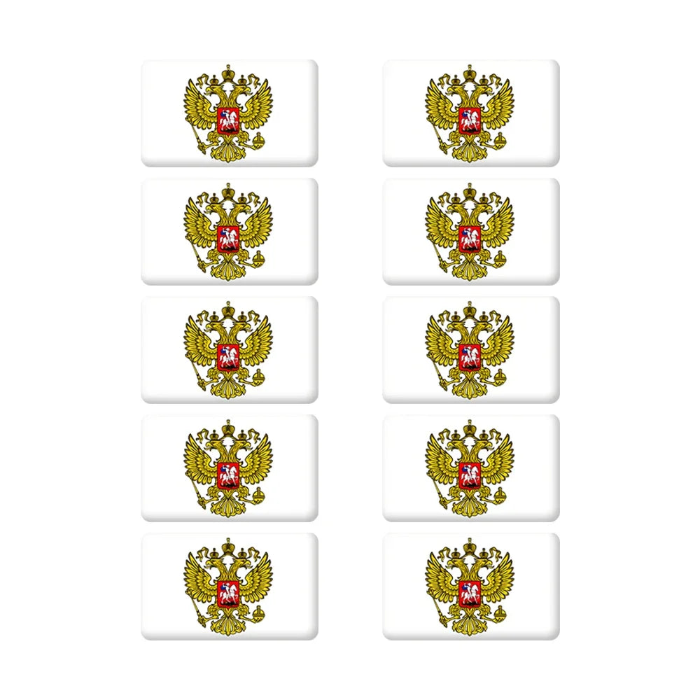 10pcs Epoxy Flag Badge Decals UAE, NL, RU, BR, IT, TH