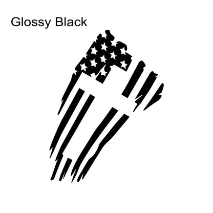 USA Flag Cross Vinyl Decal – Christian Car & Truck Sticker Glossy Black – Car Accessories | MotorWorld Marketplace