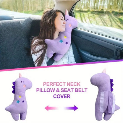 (NOT SOLD TO USA) Cute Plush Dinosaur & Unicorn Seat Belt Covers – Universal Fit – Car Accessories | MotorWorld Marketplace