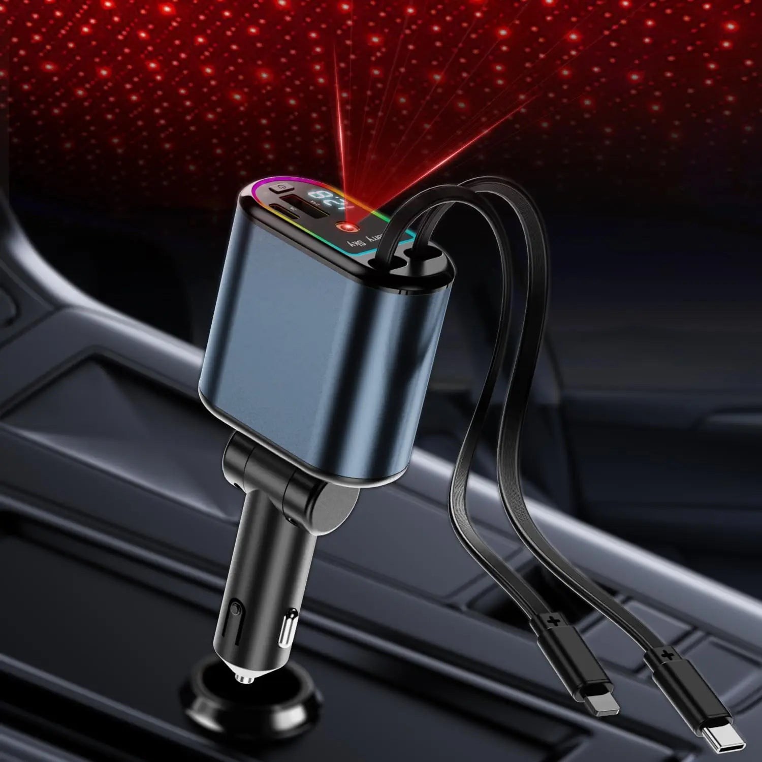 Starlight 120W 4-in-1 Retractable USB-C Car Charger, Pro-Grade TypeC-for-iPone-C9 – Car Accessories | MotorWorld Marketplace