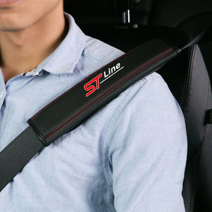 Ford STLine ST Cowhide Leather Seat Belt Cover – Premium Protector