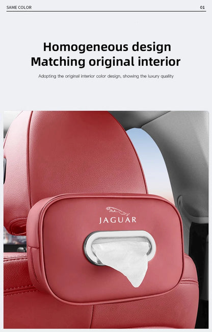 Premium Leather Tissue Holder for Jaguar