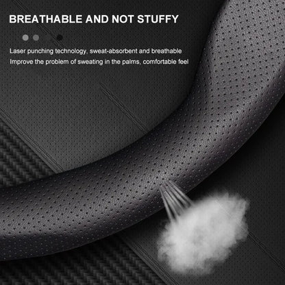 Carbon Fiber Leather Steering Wheel Cover for Mercedes-Benz