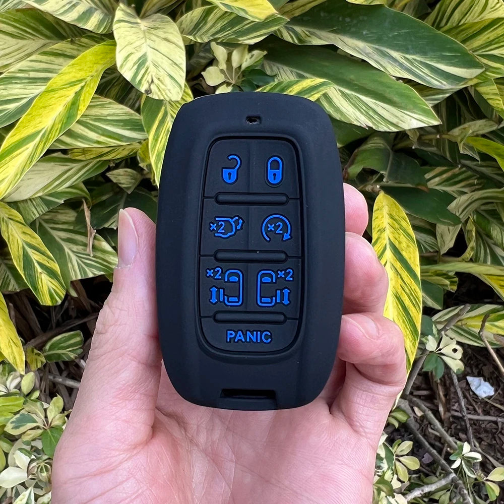 Coque de clé en silicone 6+1 pour Chrysler Pacifica/Voyager 17-20