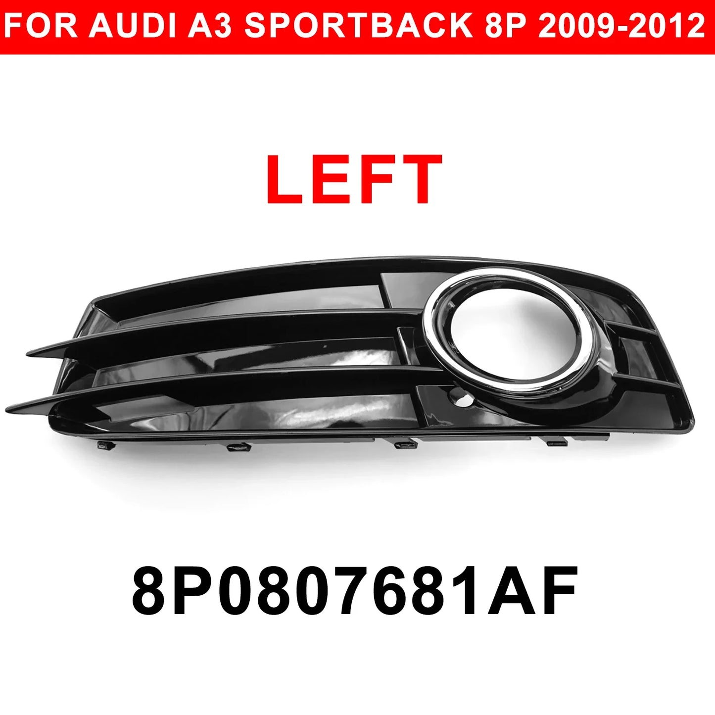 Audi A3 8P S-Line 09-12 Fog Light Grille Bezel Chrome Pair – Car Accessories | MotorWorld Marketplace