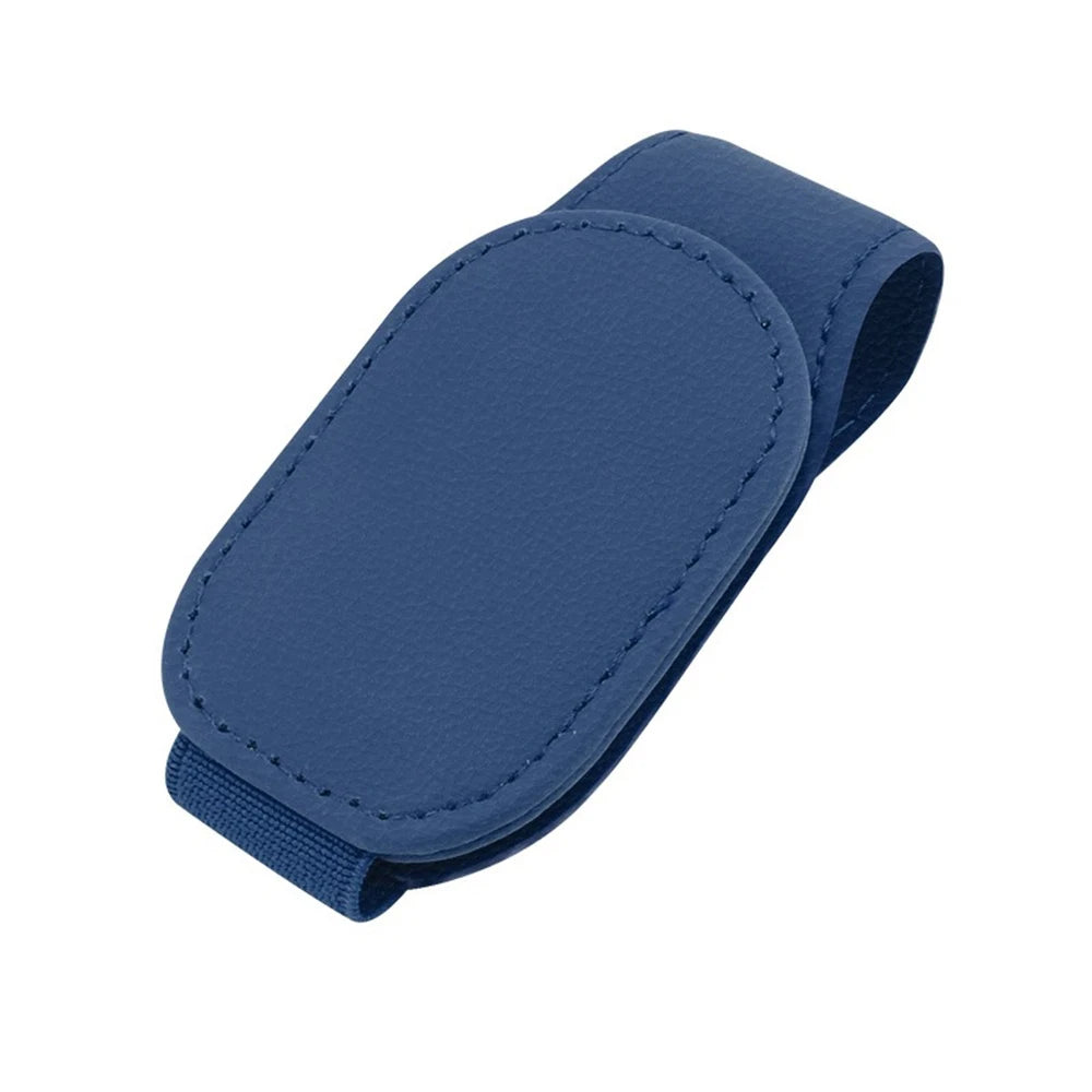 Magnetic Leather Car Eyeglass Clip | Universal Sunglass Holder Blue – Car Accessories | MotorWorld Marketplace