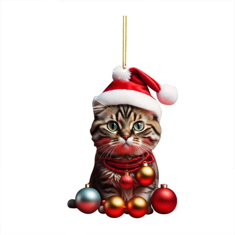 10PCS Cartoon Cat Car Pendants – Pro Interior Xmas Decor Set