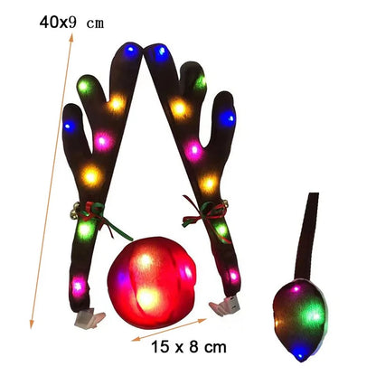 LED Reindeer Antler Kit – Festive Car & Truck Decoration
