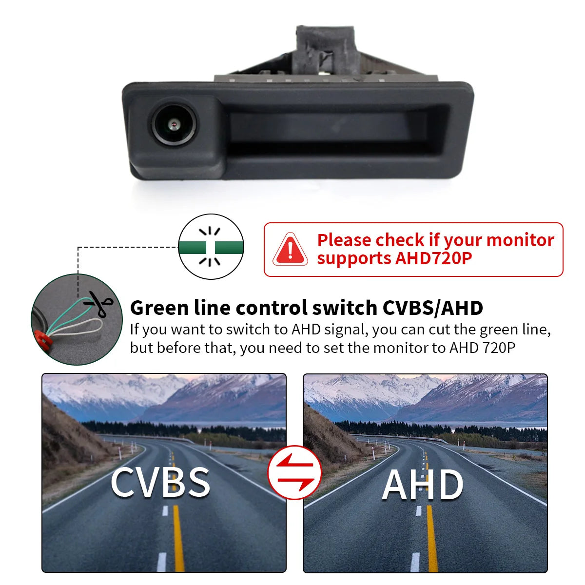 Caméra de coffre à vision nocturne AHD 1080P pour BMW E60 E70 X5 X6