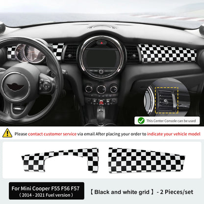 Premium ABS Leather Dashboard Shell for Mini F55/F56/F57 Black and white grid – Car Accessories | MotorWorld Marketplace