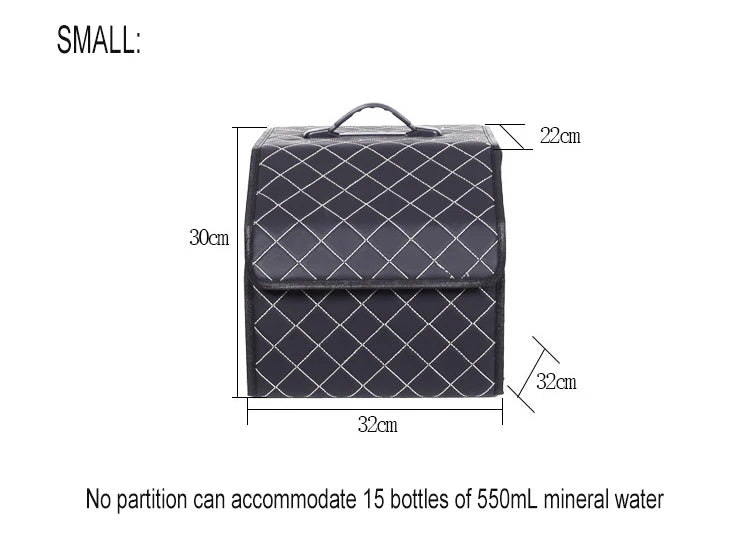 Boîte de rangement pour coffre de voiture en cuir de qualité supérieure, grande capacité