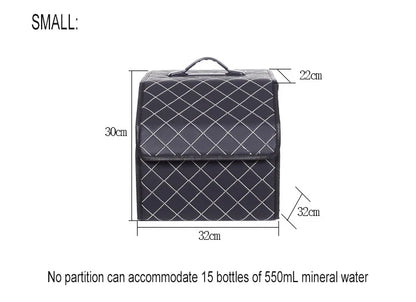 Boîte de rangement pour coffre de voiture en cuir de qualité supérieure, grande capacité