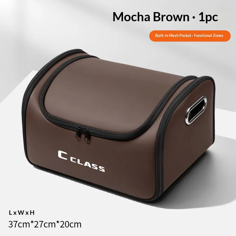 Mercedes C-Class Leather Trunk Organizer Folding Storage Box Brown – Car Accessories | MotorWorld Marketplace