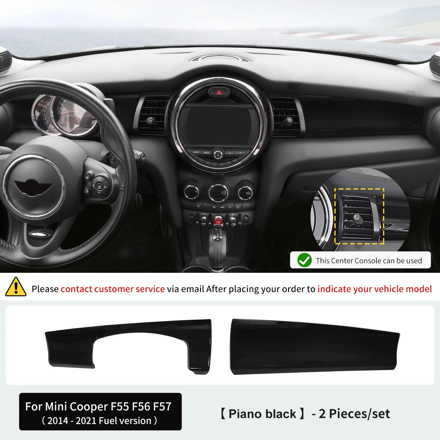 Premium ABS Leather Dashboard Shell for Mini F55/F56/F57 Piano black – Car Accessories | MotorWorld Marketplace