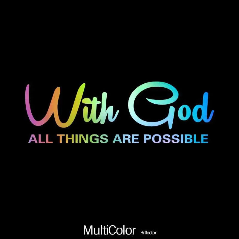 WITH GOD ALL THINGS Car Decal – Christian Auto Sticker