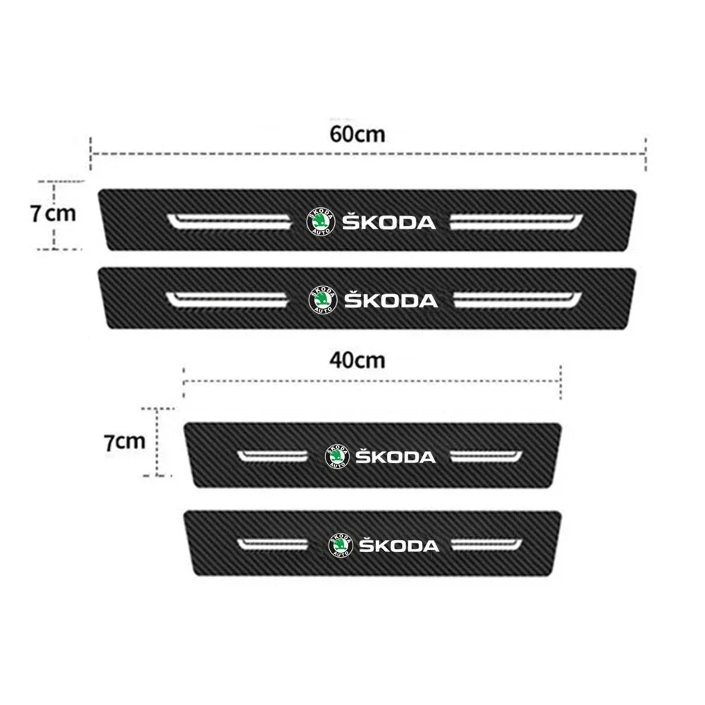 Skoda Carbon Fiber Door Sill & Trunk Protector Strip