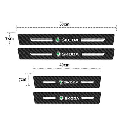 Skoda Carbon Fiber Door Sill & Trunk Protector Strip