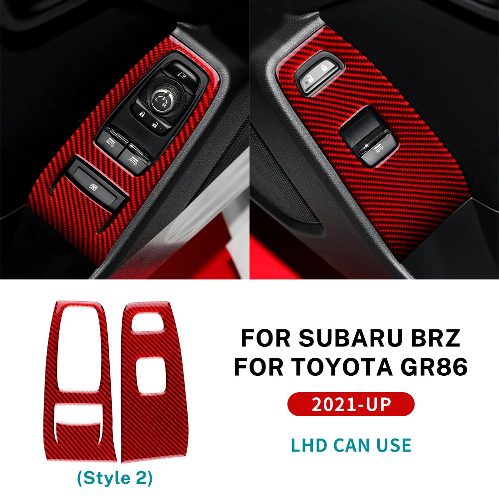 Real Carbon Fiber Door Panel Sticker for BRZ GR86 21-24 Type B For LHD Red – Car Accessories | MotorWorld Marketplace