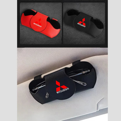 Premium Suede Sun Visor Glasses Case for Mitsubishi