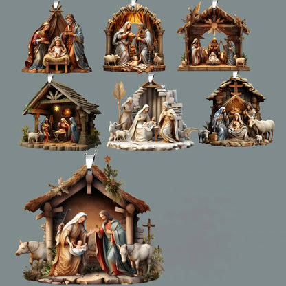 Pendentif de rétroviseur de voiture avec prière de la famille Jésus