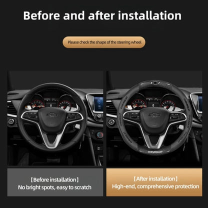 Housse de volant en daim et fibre de carbone pour Chevrolet Cruze Bolt