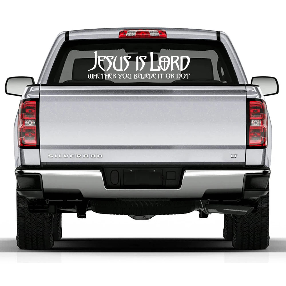 Jesus Is Lord Car Decal – Premium Christian Auto Sticker