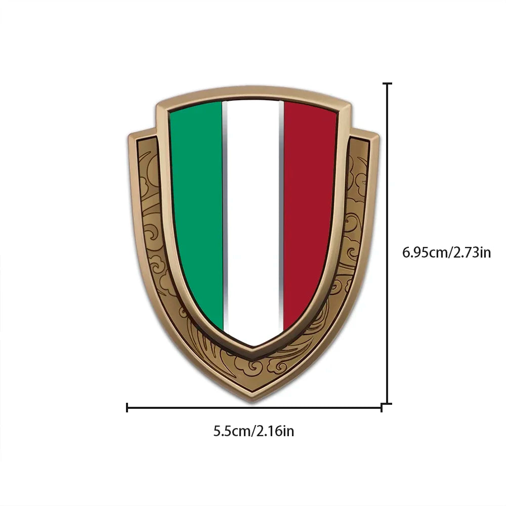 Italy Flag Shield Car Logo Sticker for Alfa Romeo, Ferrari, Fiat – Car Accessories | MotorWorld Marketplace