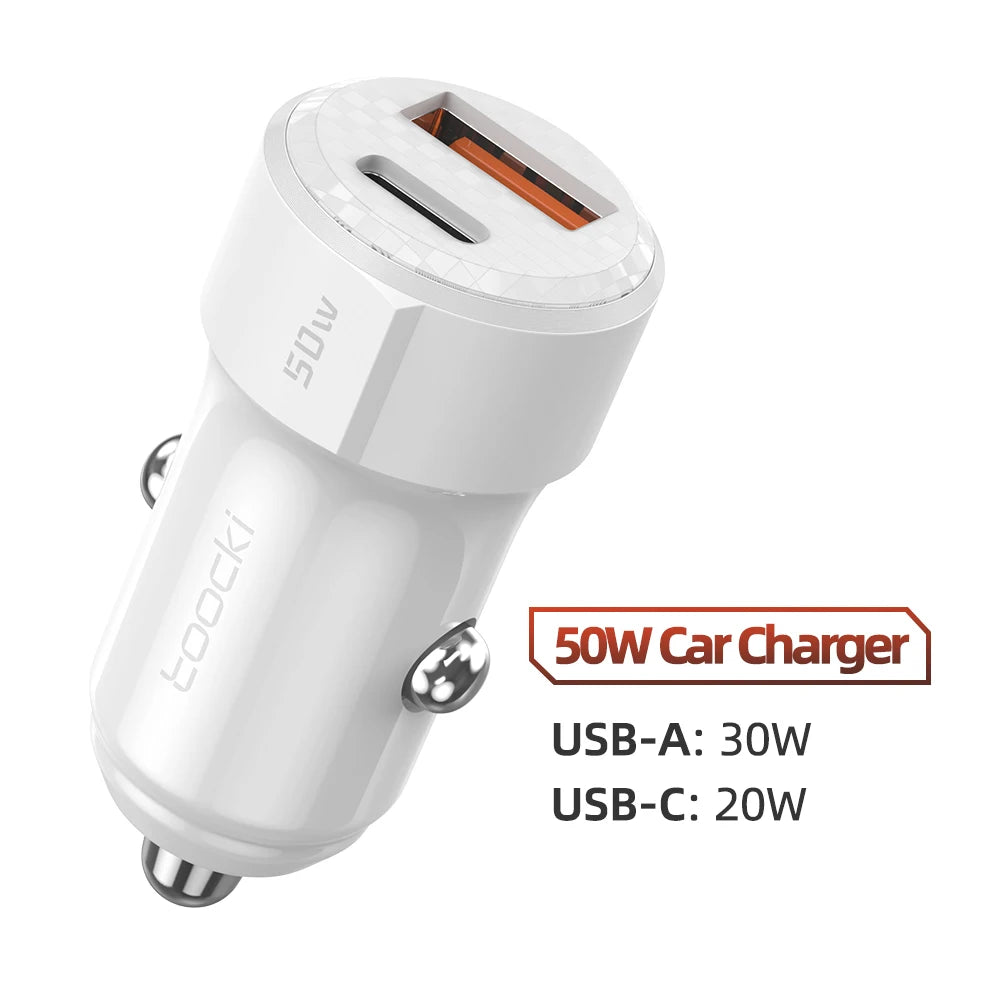 50W QC PD 3.0 USB-C Car Charger, Fast Charge 4.0 50W White – Car Accessories | MotorWorld Marketplace