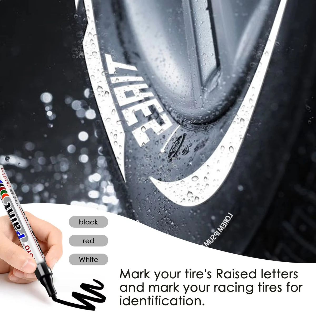 White Waterproof Tyre Paint Marker Pen – Permanent, Pro Grade – Car Accessories | MotorWorld Marketplace