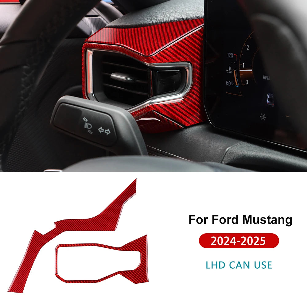 Real Carbon Fiber Console Trim for Mustang GT 2024-2026 Type B For LHD Red – Car Accessories | MotorWorld Marketplace