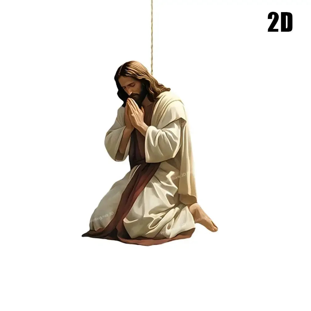 2D Jesus Rearview Mirror Pendant – Catholic Car Decor