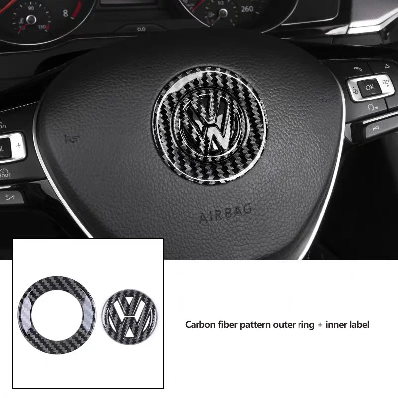 ABS Carbon Fiber Steering Badge for Volkswagen