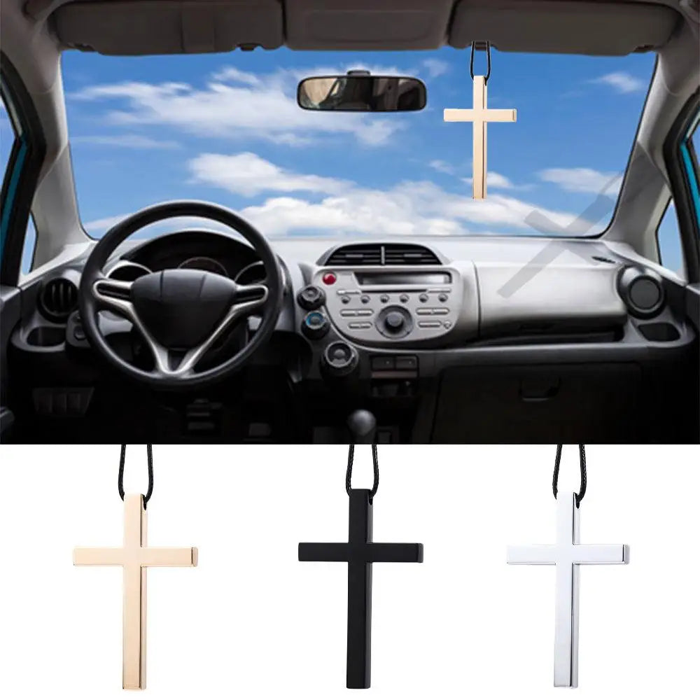 Metal Cross Jesus Car Pendant – Premium Rearview Ornament – Car Accessories | MotorWorld Marketplace