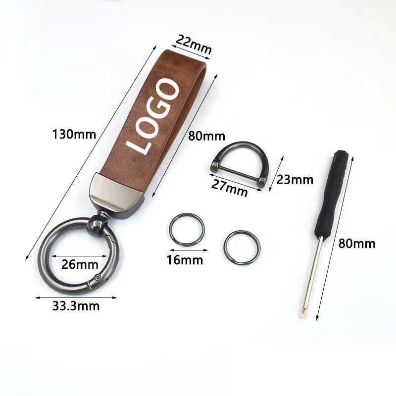 Vintage Leather Keychain for Fiat 500/500x/500L/Abarth