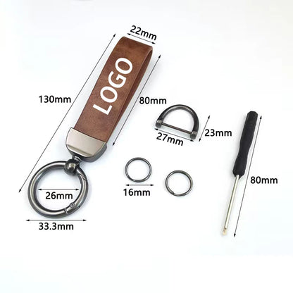Vintage Leather Keychain for Fiat 500/500x/500L/Abarth