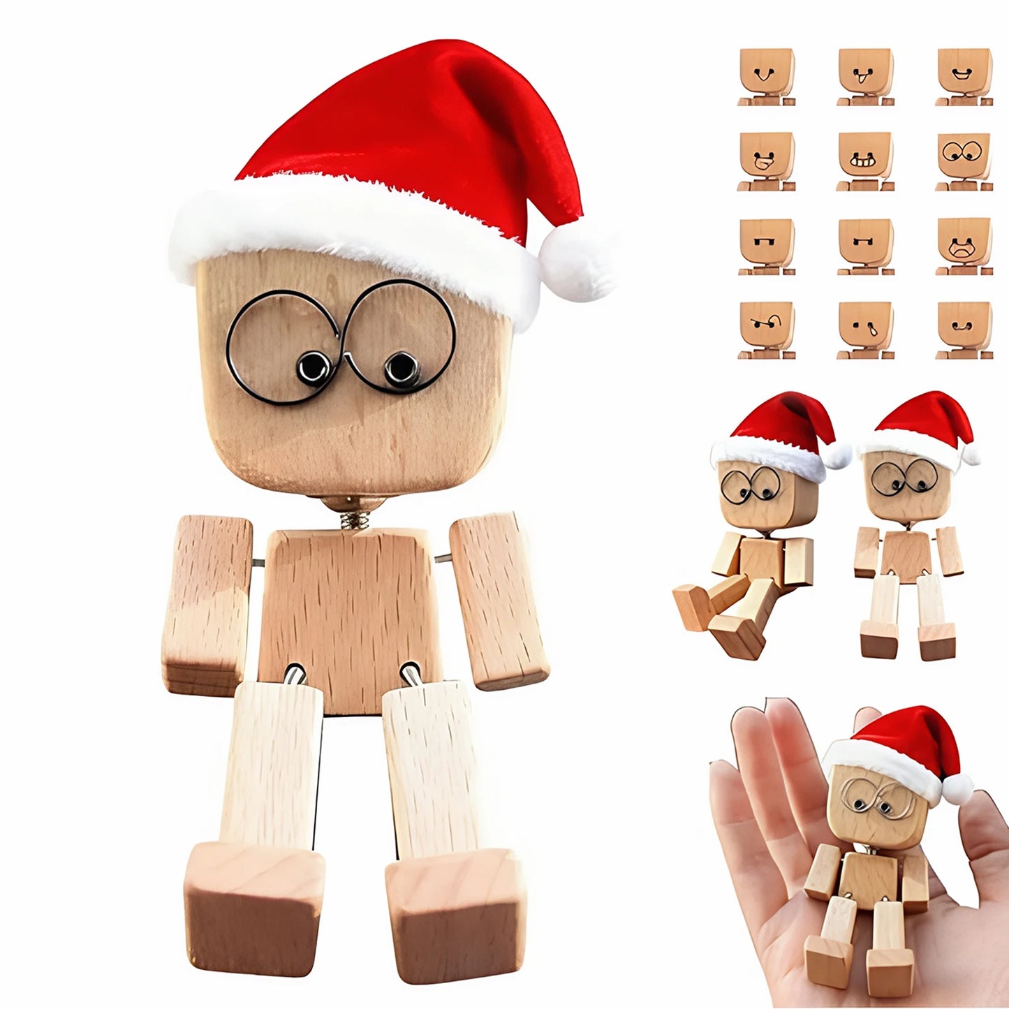 Handmade Shaking Wooden Man - Pro Car Dashboard Xmas Decor