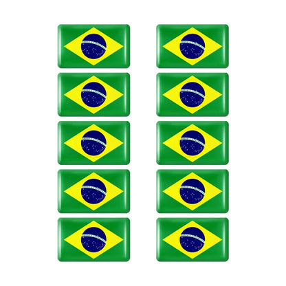 10pcs Epoxy Flag Badge Decals UAE, NL, RU, BR, IT, TH