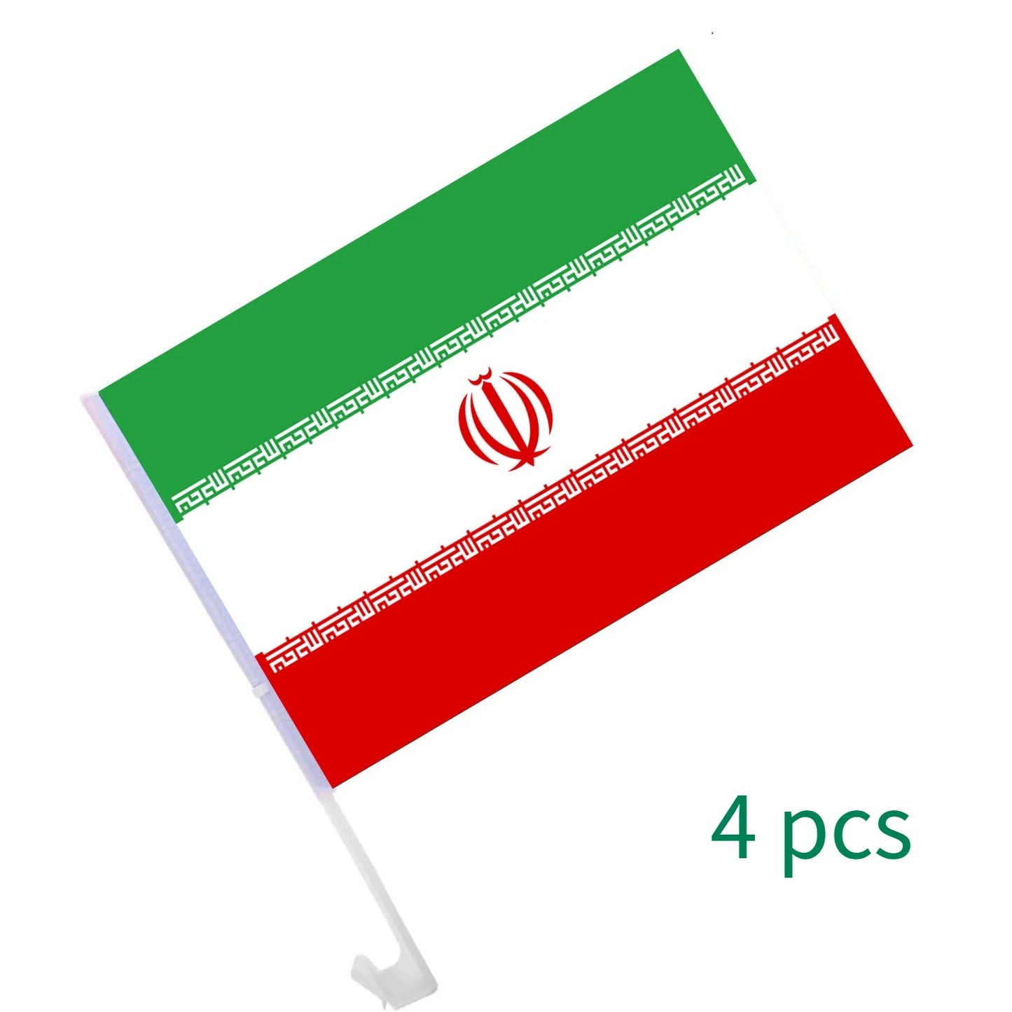 Iran Car Window Flag 30x45cm, Patriotic Auto Accessory