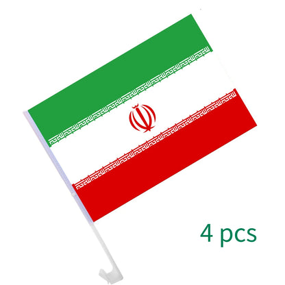 Iran Car Window Flag 30x45cm, Patriotic Auto Accessory