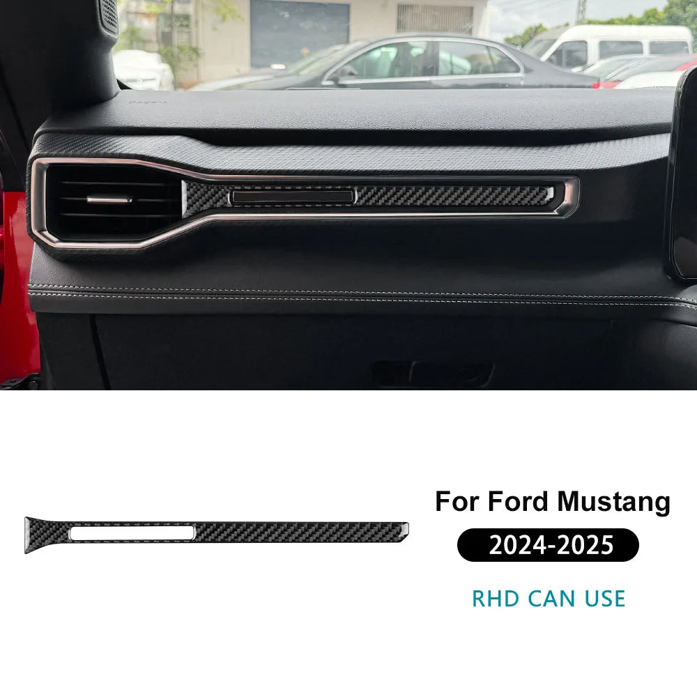 Real Carbon Fiber Console Trim for Mustang GT 2024-2026 Type A For RHD Black – Car Accessories | MotorWorld Marketplace