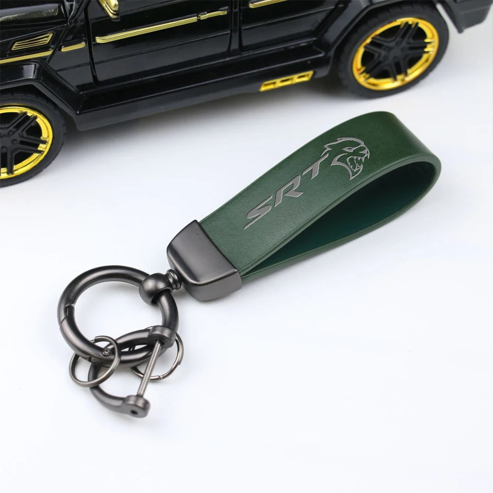 Porte-clés en cuir tissé de qualité supérieure pour Ford Mustang et SRT