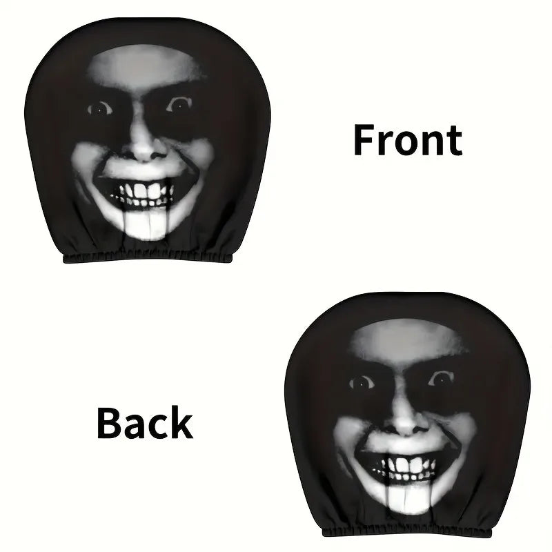 2pcs Smile Face Car Headrest Covers – Festive & Durable – Car Accessories | MotorWorld Marketplace
