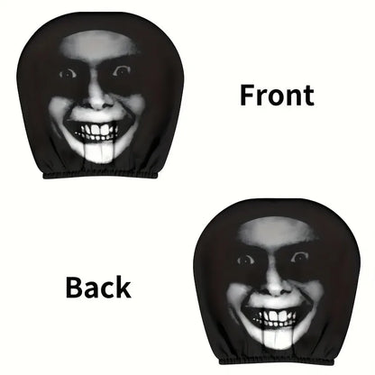 2pcs Smile Face Car Headrest Covers – Festive & Durable – Car Accessories | MotorWorld Marketplace