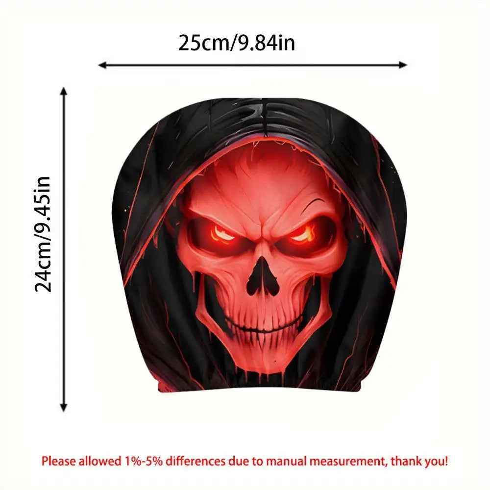 2Pcs Grim Reaper Skull Headrest Covers—Halloween Auto Decor – Car Accessories | MotorWorld Marketplace