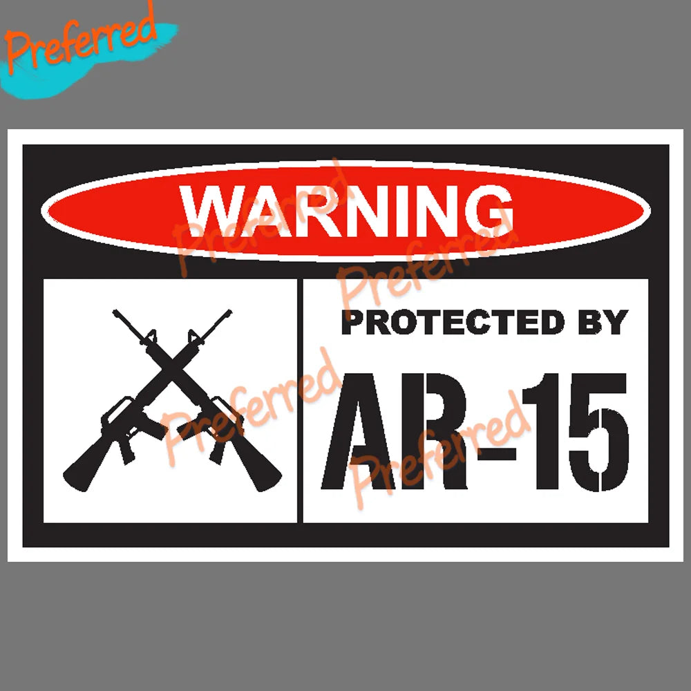 Protected by AR15 Vinyl Decal Sticker – Car/Truck Security USA AR15 04 – Car Accessories | MotorWorld Marketplace