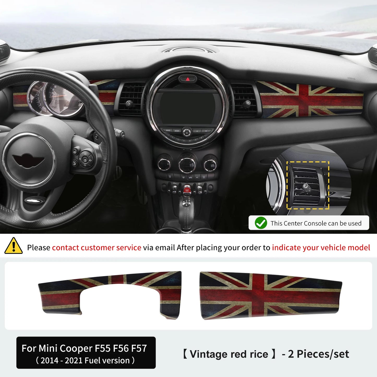 Premium ABS Leather Dashboard Shell for Mini F55/F56/F57 Vintage red rice – Car Accessories | MotorWorld Marketplace