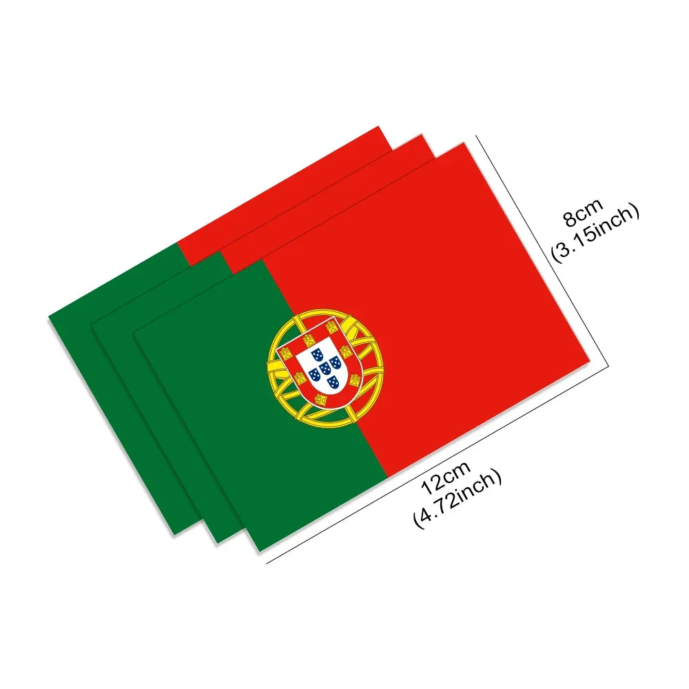 3Pcs Portugal Flag Car Vinyl Decals for Pro Auto Styling